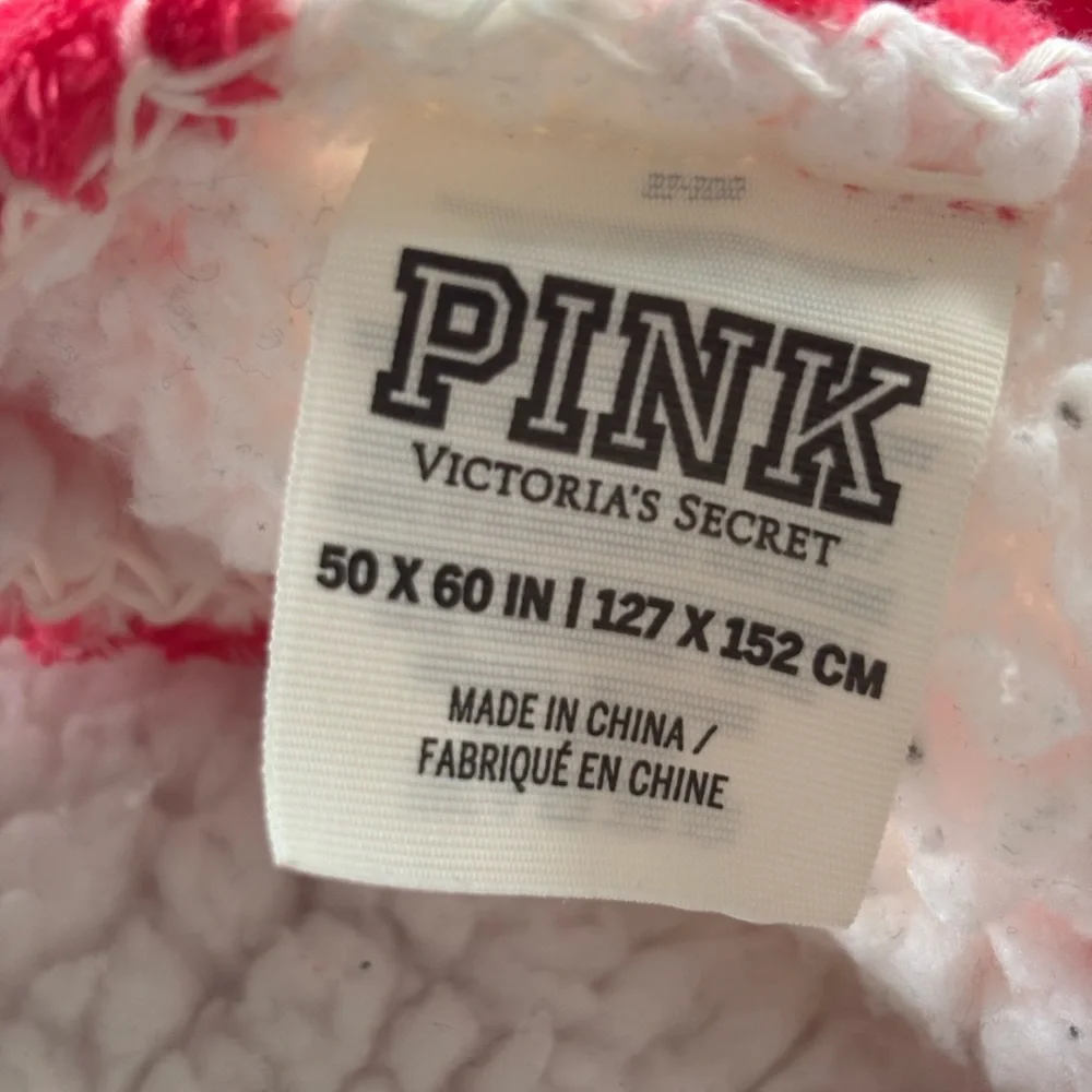 Red PINK Blanket with Festive Design